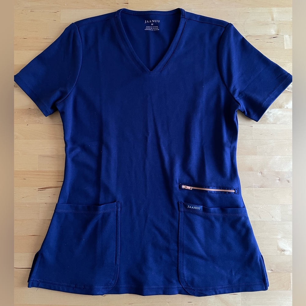 Jaanuu Women's Deep Blue Short Sleeve Scrub Top